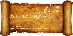 Csiszár Dóra névjegykártya