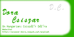 dora csiszar business card